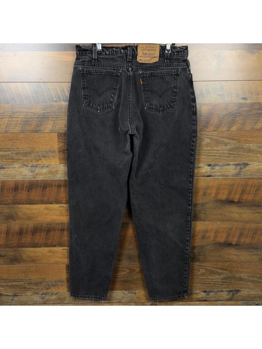 Vintage Levis 560 Jeans 33x32 Black Loose Fit Tapered Leg Orange Tab Pants